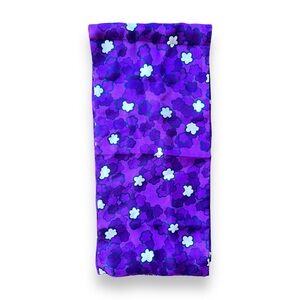 Vintage Silk Long Flower Pattern Scarf 70s